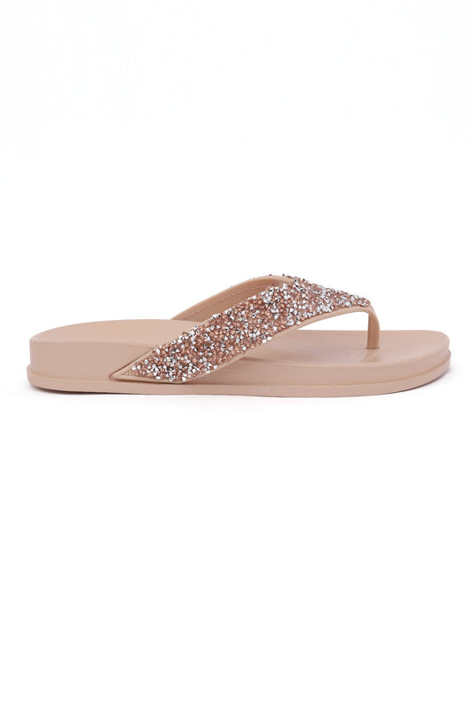 GLITTER FLIP FLOPS-ROSE GOLD