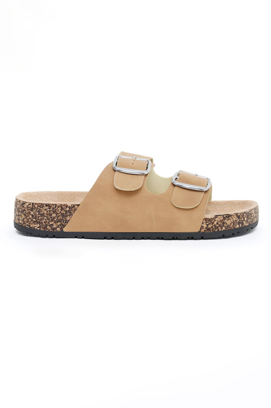 CHIC BUCKLE SUMMER SLIDE-NUDE