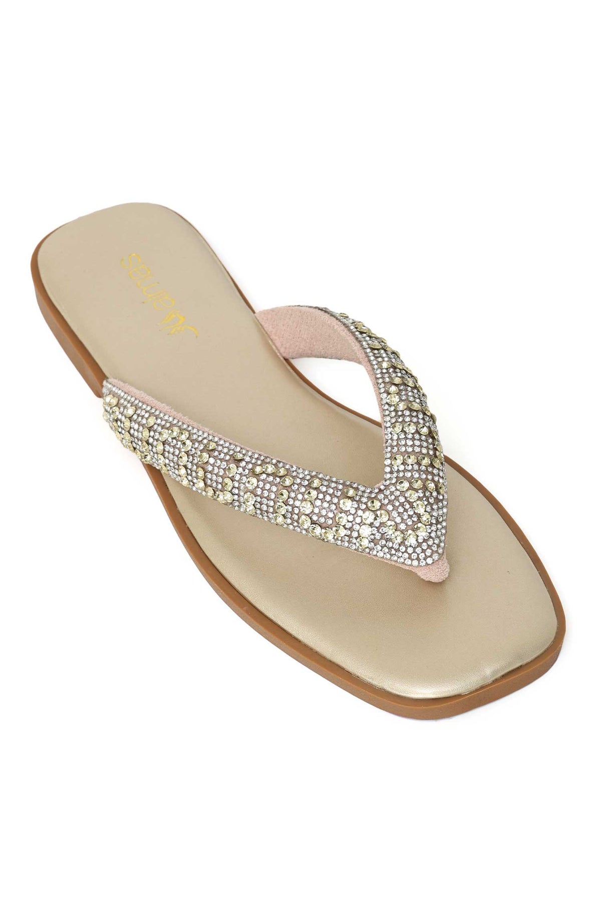 GLITZ STRAP SANDAL-LT-GOLD