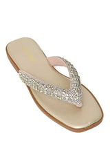 GLITZ STRAP SANDAL-LT-GOLD