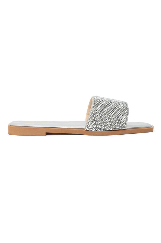 CHEVRON SPARK SLIDE-SILVER