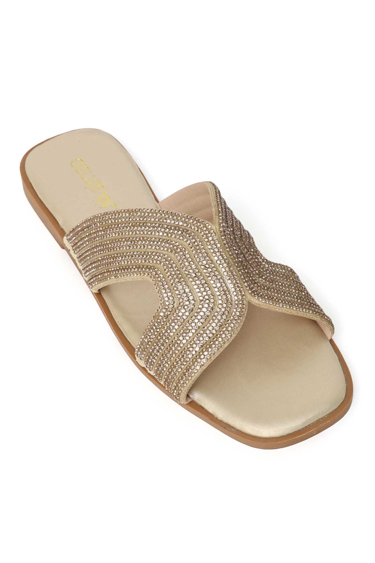 SHINEFLOW CROSS SLIDE-CHAMPAGNE