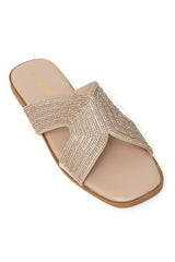 SHINEFLOW CROSS SLIDE-LT-GOLD