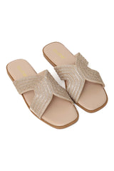 SHINEFLOW CROSS SLIDE-LT-GOLD