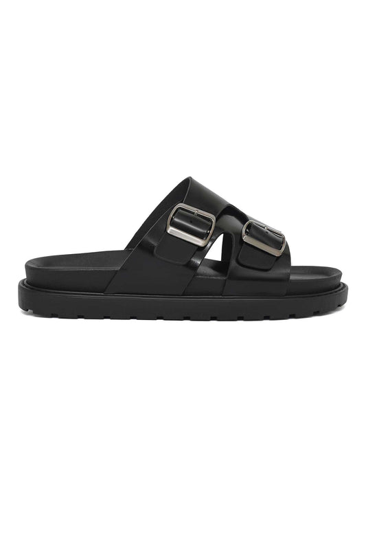 WALKLINER TWIN BUCKLE SANDAL-BLACK