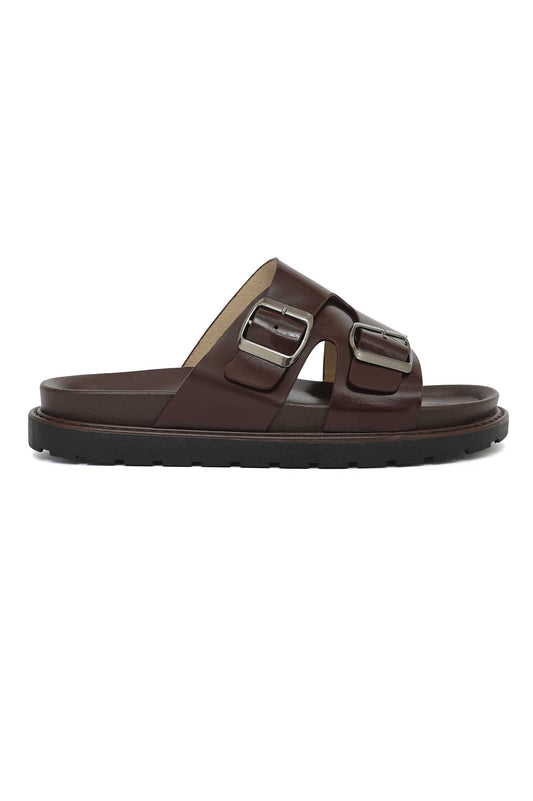 WALKLINER TWIN BUCKLE SANDAL-COFFEE