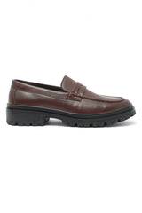CHUNKY LEATHER LOAFER-COFFEE
