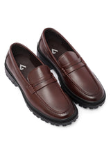 CHUNKY LEATHER LOAFER-COFFEE