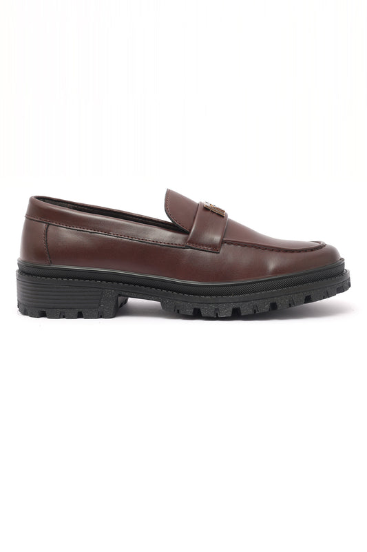 CHUNKY LEATHER LOAFER-COFFEE