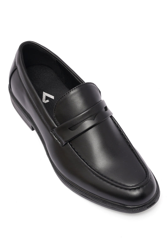 FAUX LEATHER LOAFER-BLACK