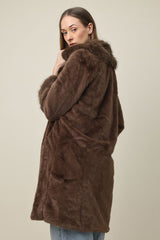 GLACIER RISE FUR COAT-COFFEE