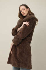 GLACIER RISE FUR COAT-COFFEE