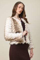 SAVAGE GRACE FUR JACKET-OFFWHITE