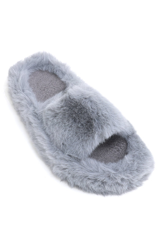 FUR SLIDES-GREY