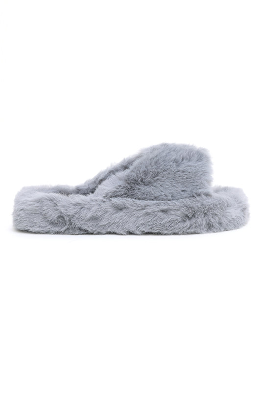 FUR SLIDES-GREY