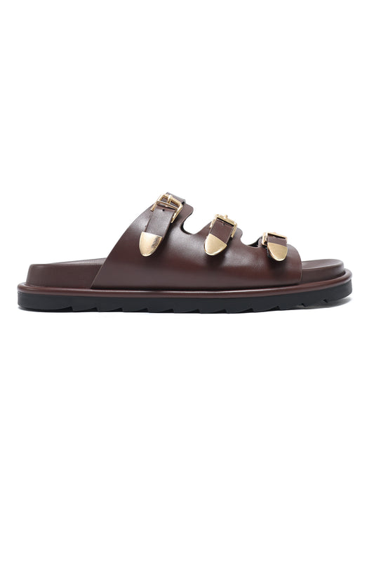 LUXE HARBOUR SANDALS-COFFEE
