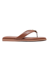 MEDALLION FLAT SLIDES-CAMEL