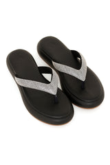 PLUSH GLAM SLIPPERS-BLACK