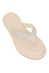 PLUSH GLAM SLIPPERS-BEIGE