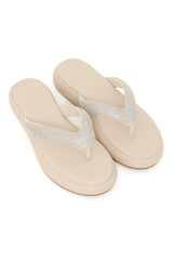 PLUSH GLAM SLIPPERS-BEIGE