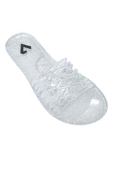 GLITTER SLIDE SANDAL-BEIGE