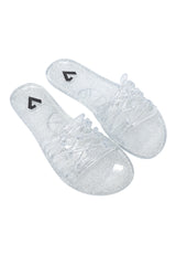 GLITTER SLIDE SANDAL-BEIGE