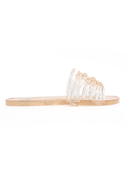 GLITTER SLIDE SANDAL-LT/GOLD