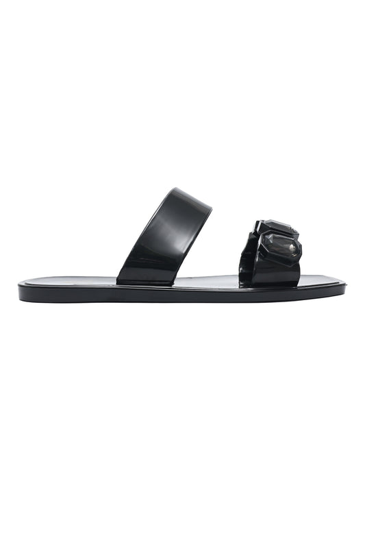 RUBY CRYSTAL CLEAR SLIDE-BLACK