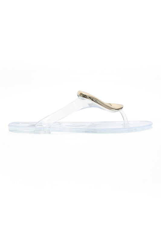 GLOSSY GOLD SLEEK SLIDE-TRANSPARENT