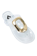 GLOSSY GOLD SLEEK SLIDE-TRANSPARENT