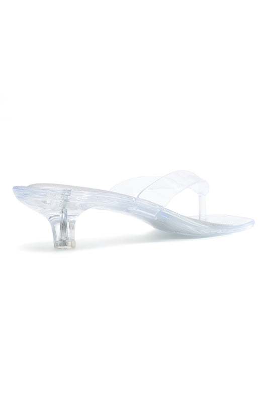 GLASS STRAP KITTEN HEEL-TRANSPARENT