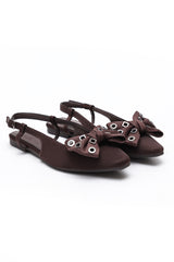 ELEGANT JEWEL BOW FLATS-COFFEE