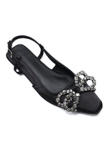RADIANCE CRYSTAL LOW HEELS-BLACK