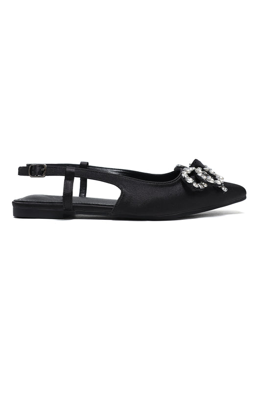 RADIANCE CRYSTAL LOW HEELS-BLACK