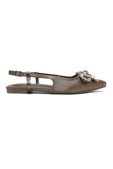 RADIANCE CRYSTAL LOW HEELS-OLIVE