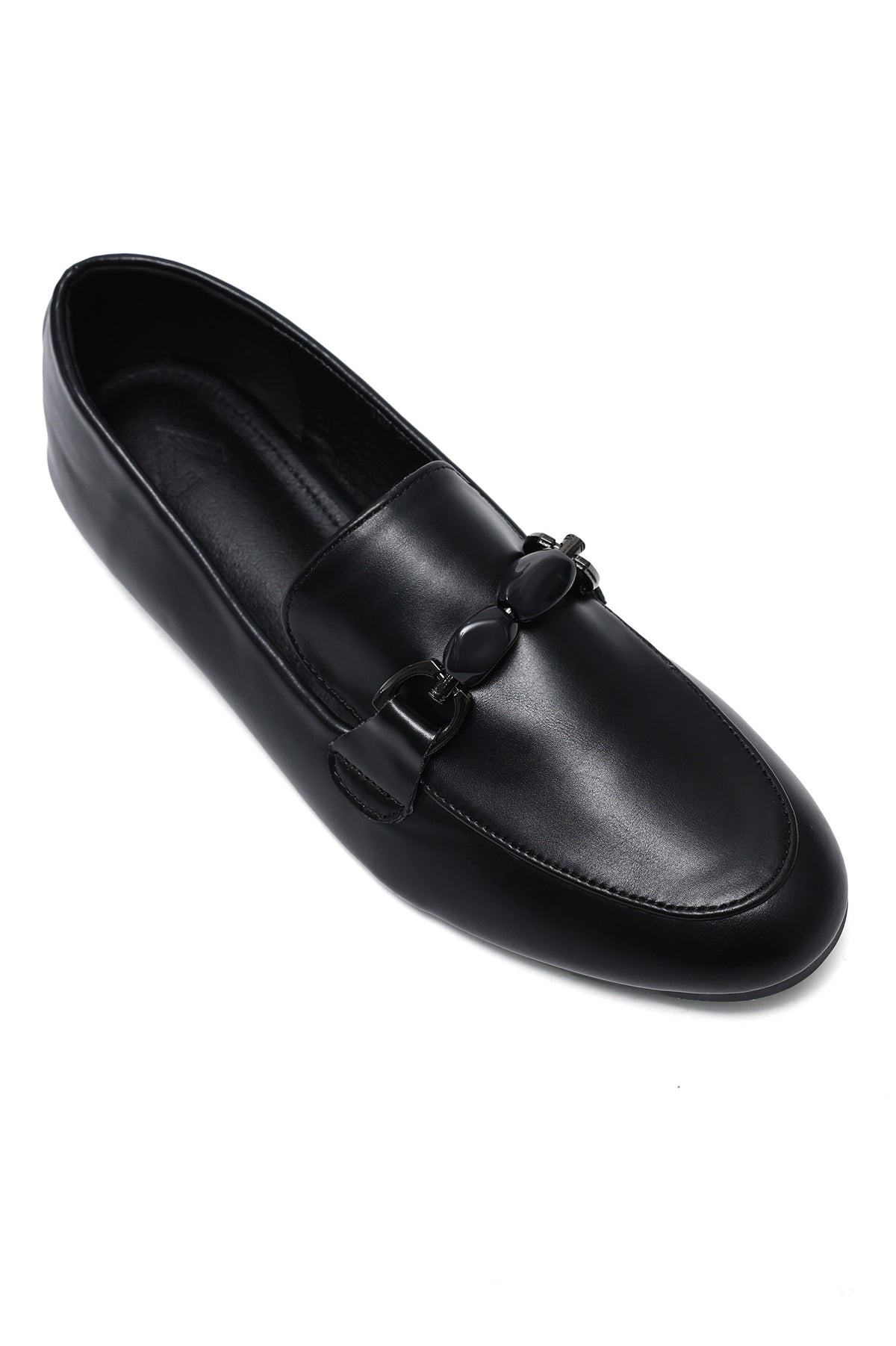 VERONA STONE LINK LOAFERS-BLACK