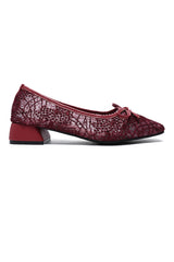 ROSABELLE BLOCK HEELS-MAROON