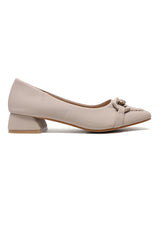 MODERN MUSE BLOCK HEELS-BEIGE