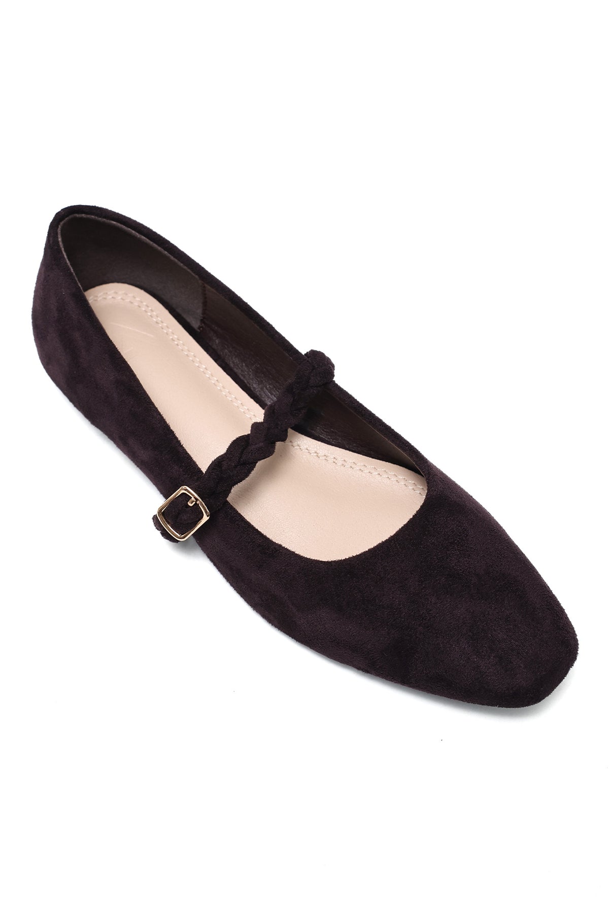 SQUARE TOE BALLERINA-COFFEE