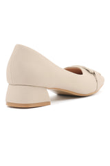 LUXE BUCKLE LOAFERS-BEIGE