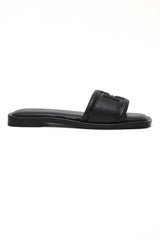 CLASSIC SQUARE TOE SLIDE-BLACK