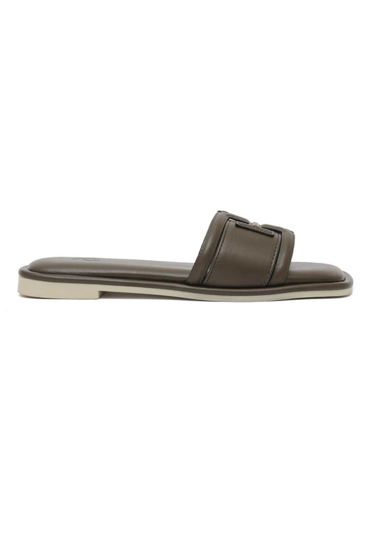 CLASSIC SQUARE TOE SLIDE-DK-OLIVE