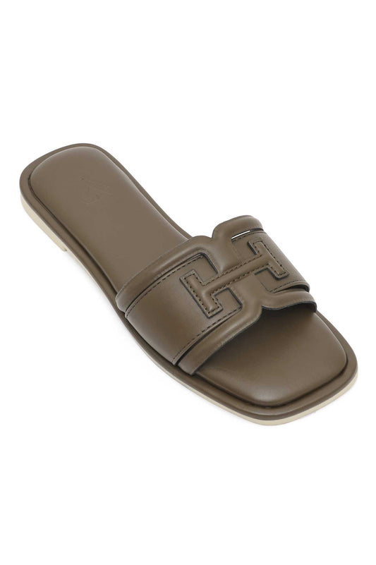 CLASSIC SQUARE TOE SLIDE-DK-OLIVE
