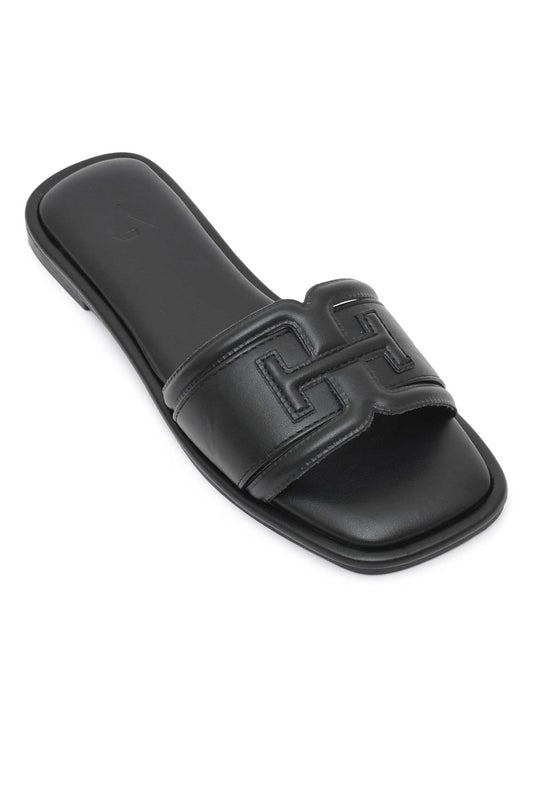 CLASSIC SQUARE TOE SLIDE-BLACK