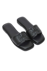 CLASSIC SQUARE TOE SLIDE-BLACK