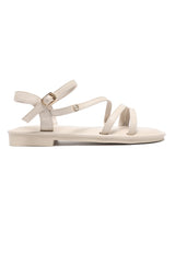 ELEGANCE STRAPPY FLAT SANDAL-BEIGE