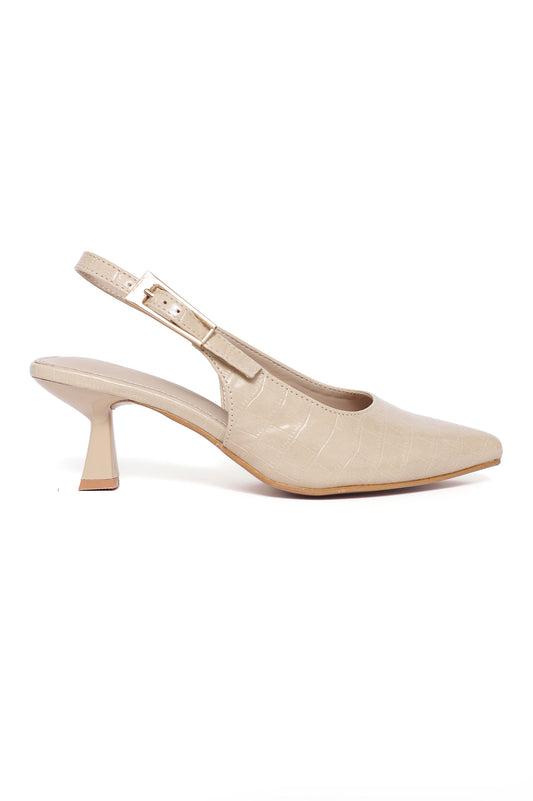 ELEGANT SLINGBACK HEEL-BEIGE