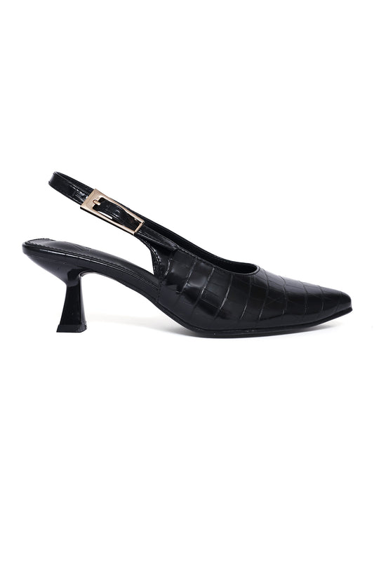 ELEGANT SLINGBACK HEEL-BLACK