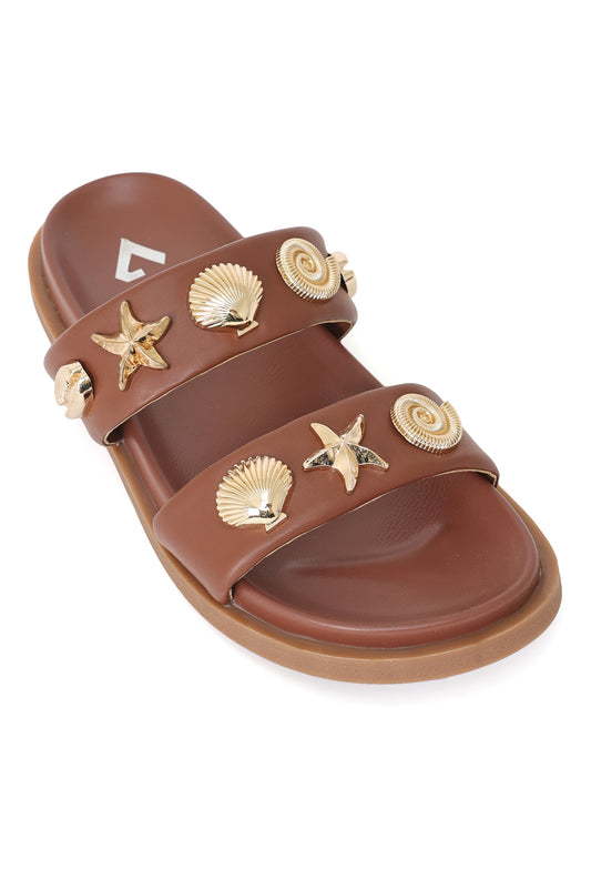 OCEAN GLINT SANDAL-BROWN
