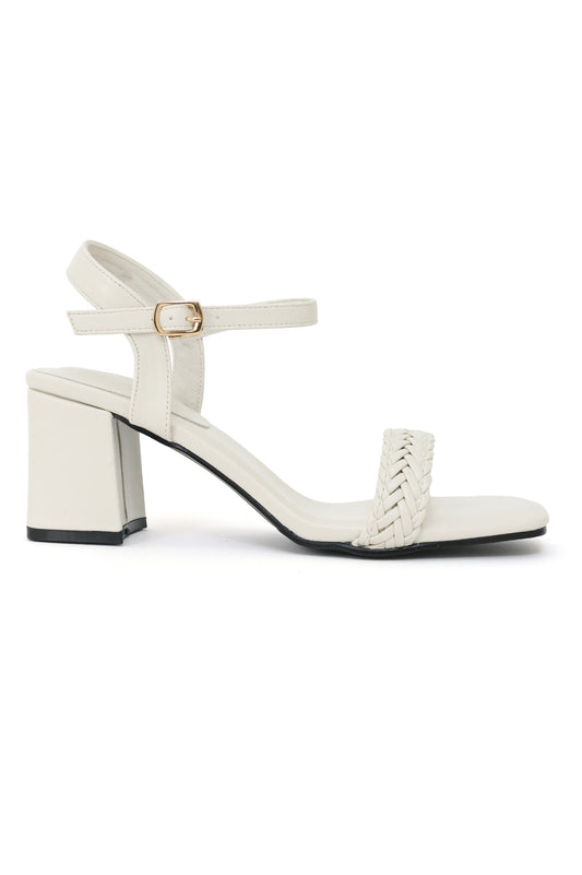 BREEZY BRAID BLOCK HEEL-OFFWHITE